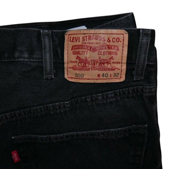 Levis 550 Vintage Denim Jeans Men's Tag Size 40x32 Actual 38x32 Faded Black - Picture 9 of 11